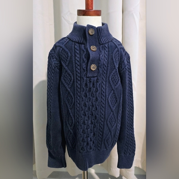 Other - Kid's Cozy Navy Cable Knit Sweater with Buttons